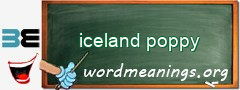 WordMeaning blackboard for iceland poppy